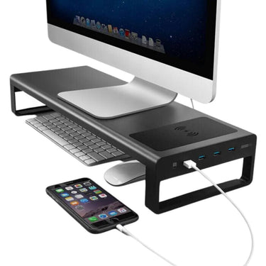 Aluminium Alloy Computer Laptop Monitor Stand with USB 3.0 Ports and Wireless Charger from NSE Imports #1.